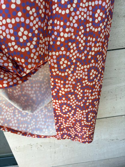 MONISQUI. Vestido largo  estampado fruncidos