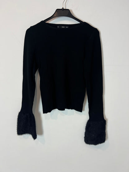 MANGO. Top negro canalé T.xs