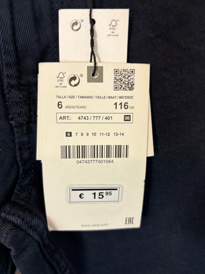 ZARA. Denim slim elastico azul. T 6 años