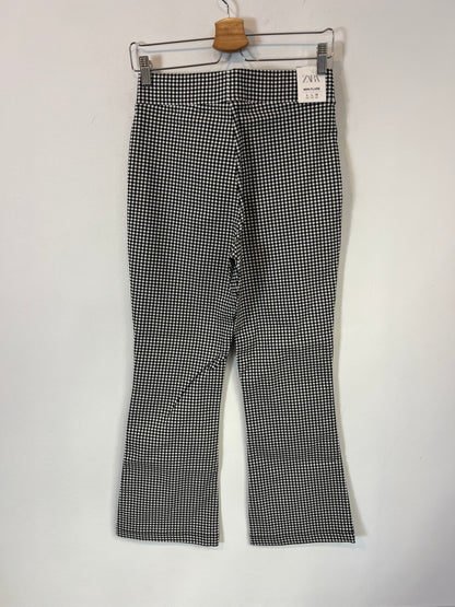 ZARA. Pantalón vichy elástico. T L (M)