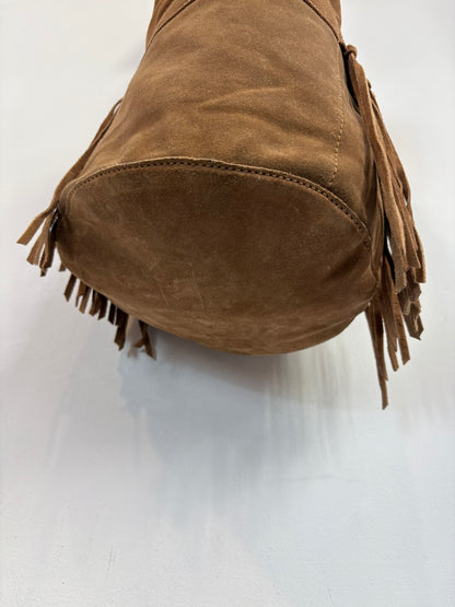 ZADIG & VOLTAIRE. Bolso bandolera ante flecos