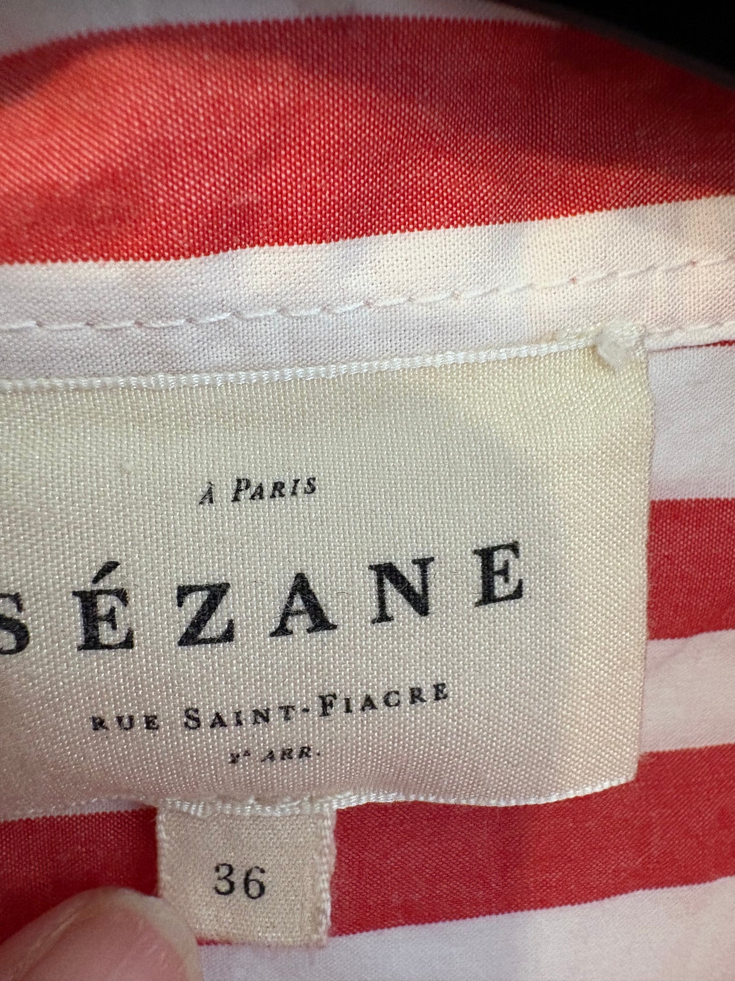 SÉZANE. Camisa algodón rayas rojas