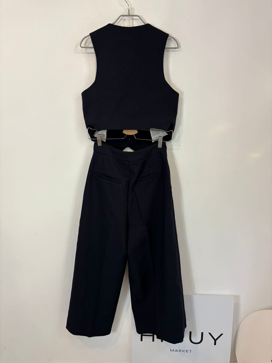 ZARA. Conjunto chaleco y pantalón pinzas azul