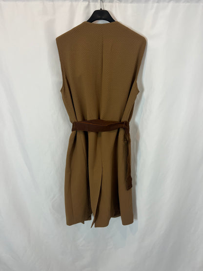 MAX&CO. Chaleco marrón textura. T 40