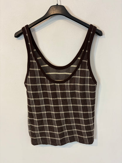 MASSIMO DUTTI. Top algodón cuadros