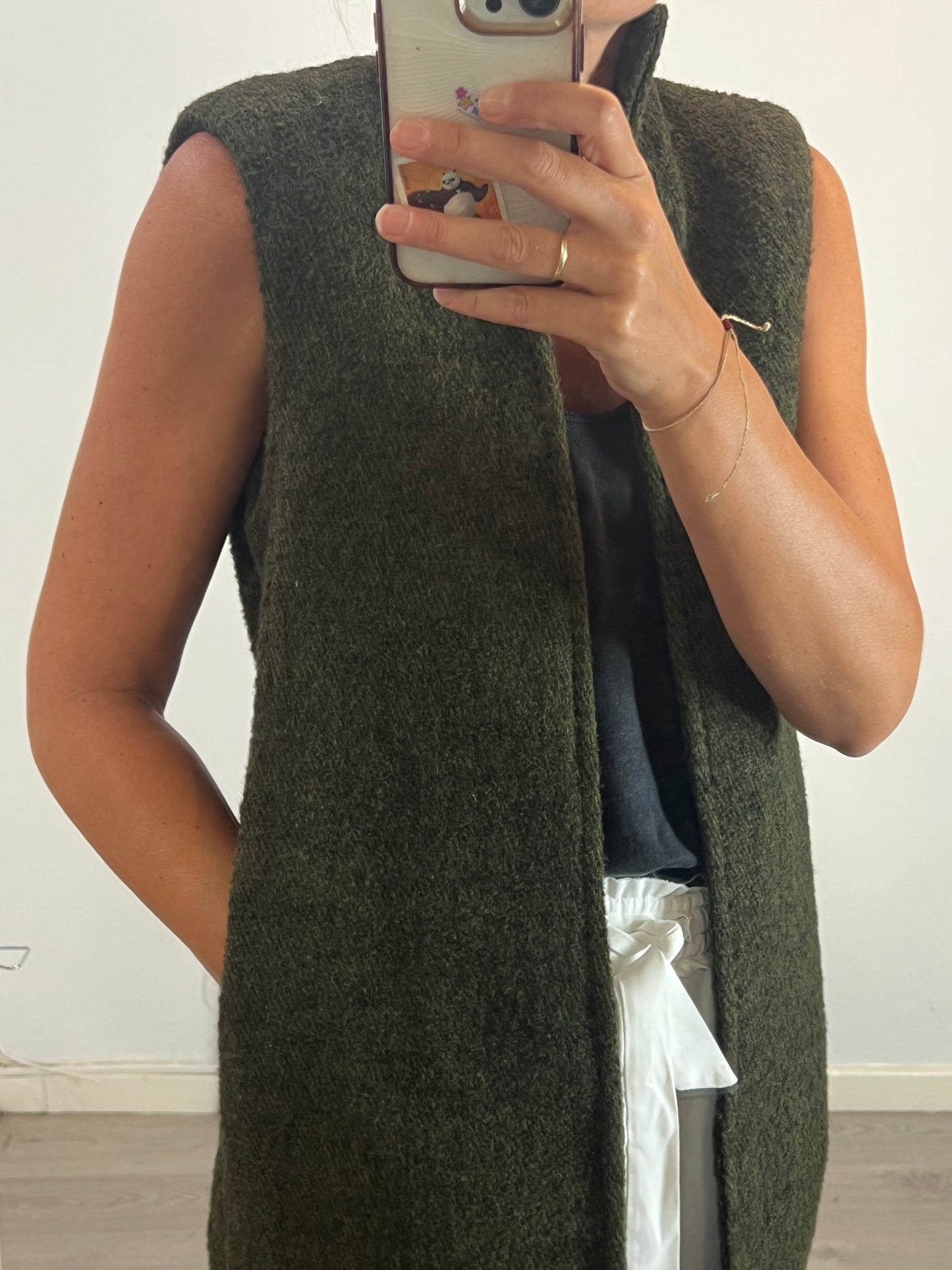 ZARA. Green wool vest. Size XS
