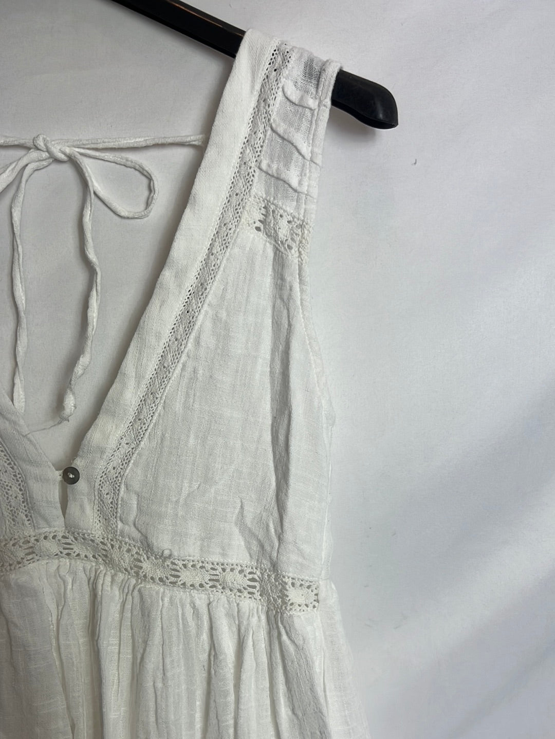 OTHERS. Linen dress-effect short jumpsuit. XS/S