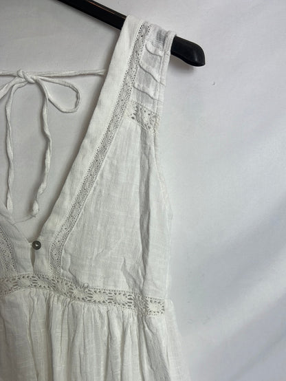OTHERS. Linen dress-effect short jumpsuit. XS/S