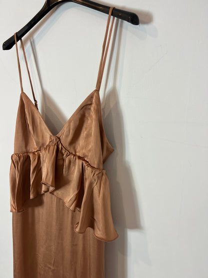 H&amp;M. Nude pink satin dress size 34