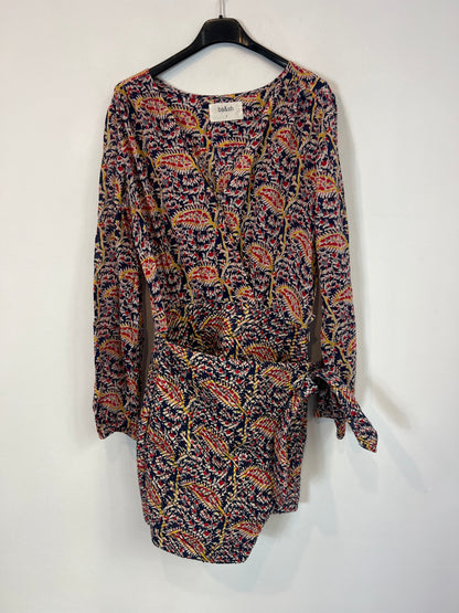 BA&SH. Vestido estampado doble textura T.1(S)