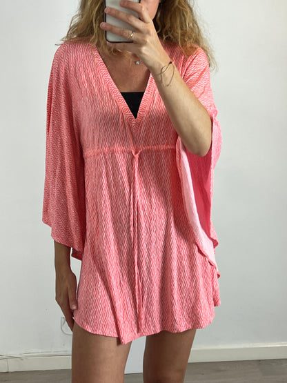 MELISSA ODABASH. Short pink kaftan dress. YOUR