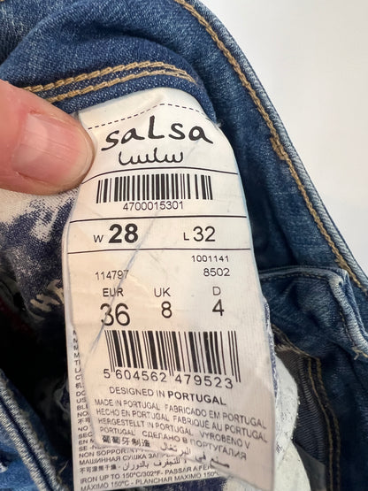 SALSA. Distressed skinny denim. Size 36