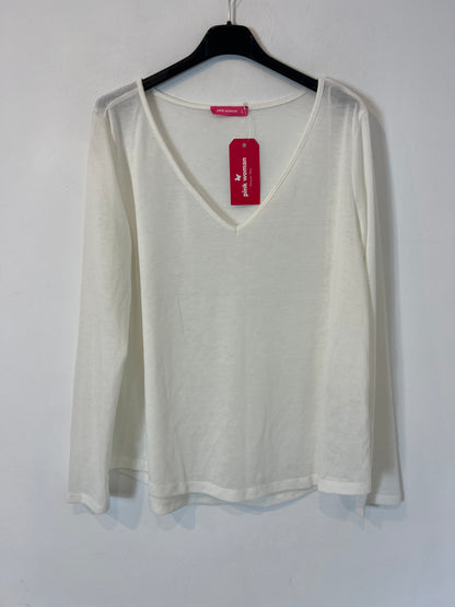 PINK WOMAN. jersey fino blanco T.l