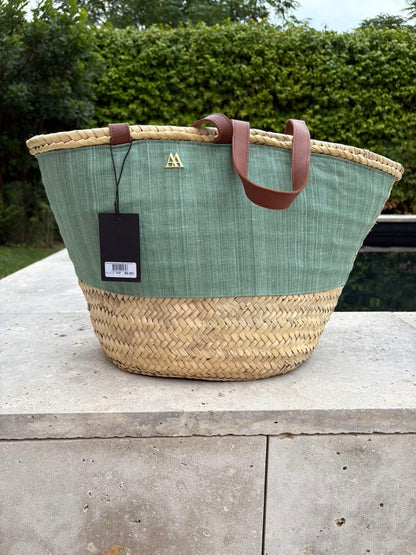 ANSA ANSA Menorca. Cesta grande detalle e verde agua