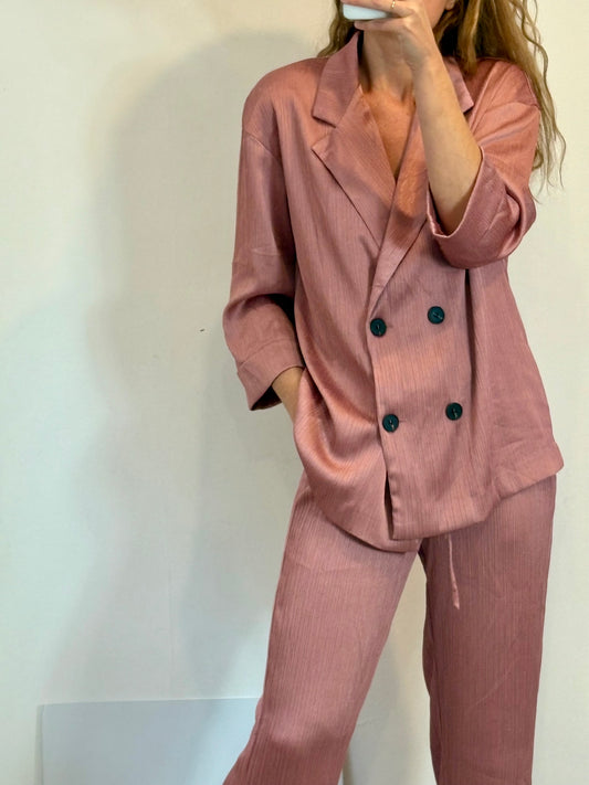 ZARA. Total look rosa palo fluido