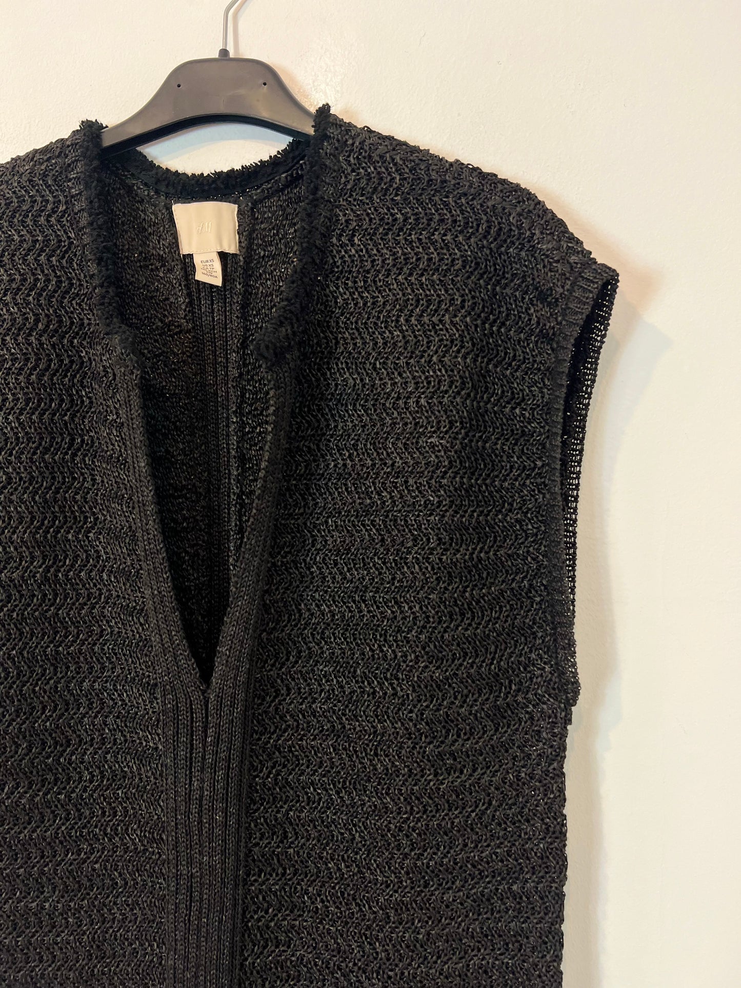 H&M. Vestido punto negro T.xs