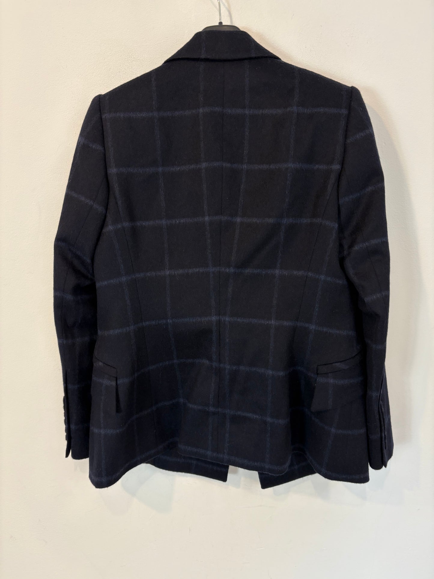 ANGEL SCHELESSER. Blazer azul cuadros lana