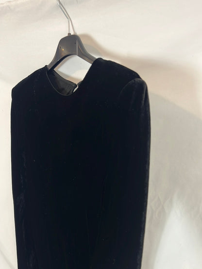 MASSIMO DUTTI. Vestido largo terciopelo detalle espalda. T S