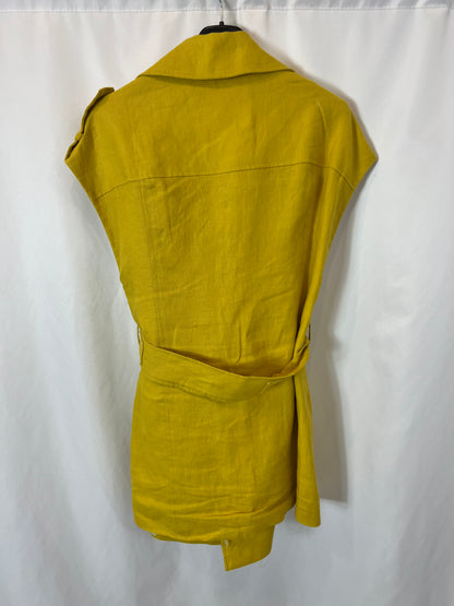 ZARA. Chaleco lino abotonado. T S