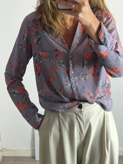 NOON. Mauve floral blouse. TM