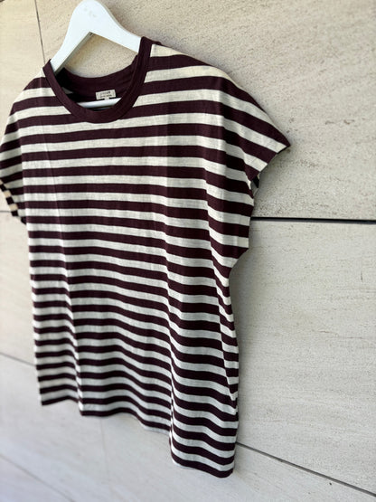 JIGSAW. Camiseta rayas marrones