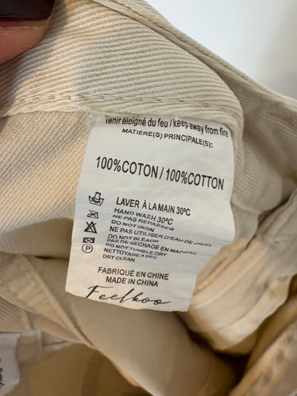 FEELHOO. Pantalón fluido beige. T XS