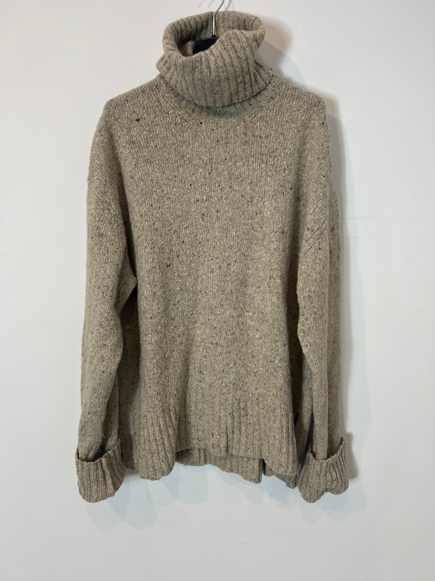 ECOALF. Jersey beige jaspeado cuello vuelto. T M