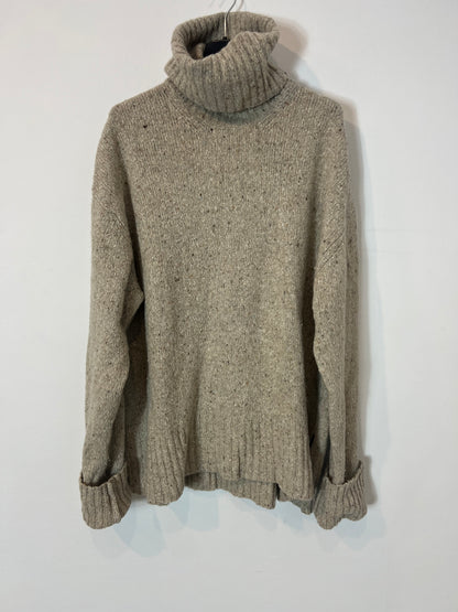 ECOALF. Jersey beige jaspeado cuello vuelto. T M