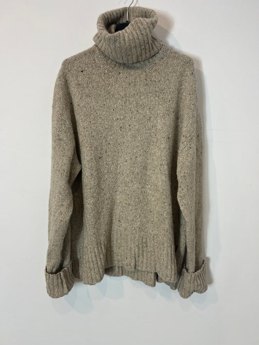 ECOALF. Jersey beige jaspeado cuello vuelto. T M