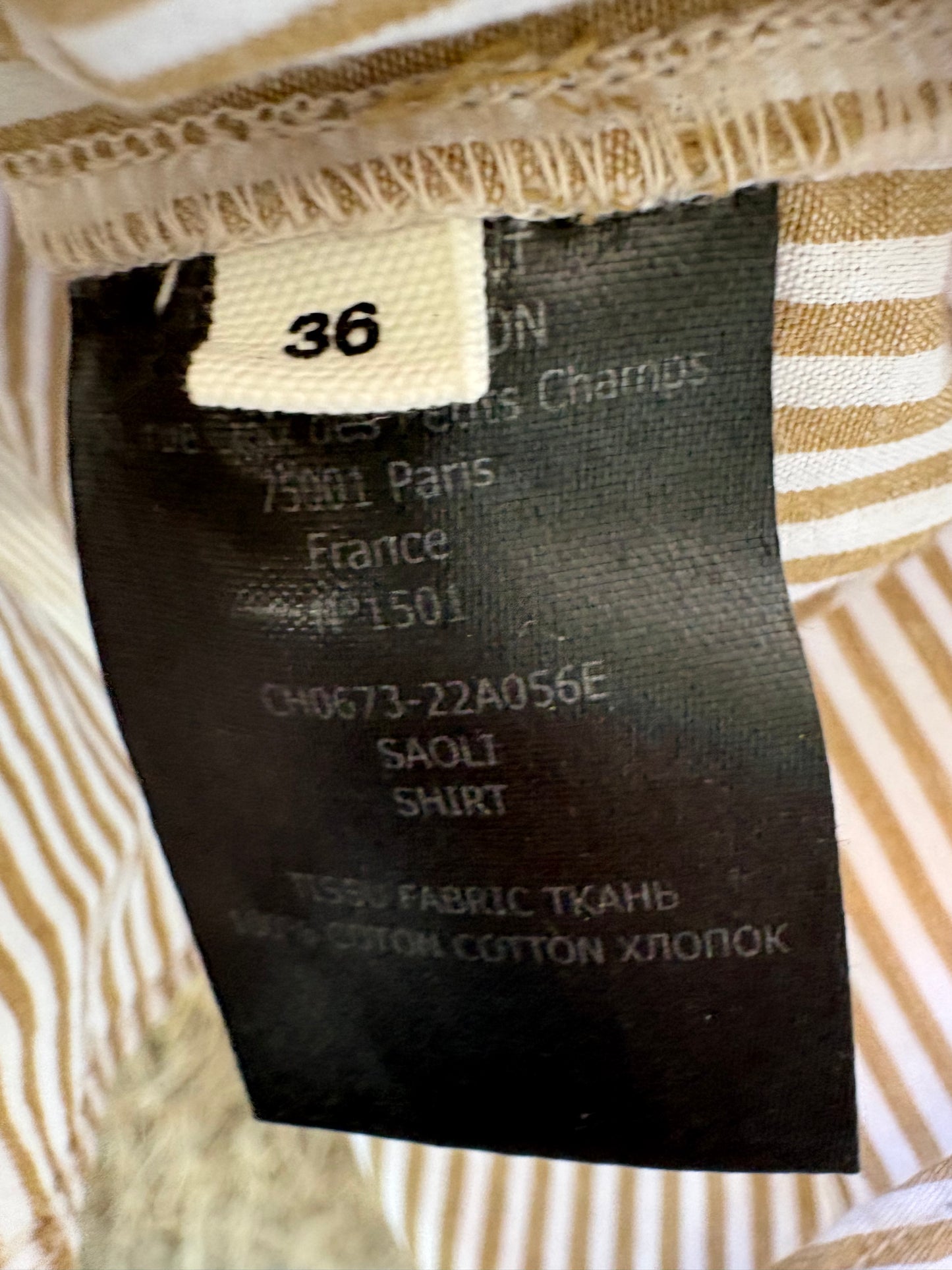 ISABEL MARANT ÉTOILE. Camisa rayas detalle cuello y puños. T S