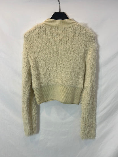 ZARA. Beige furry Ts sweater
