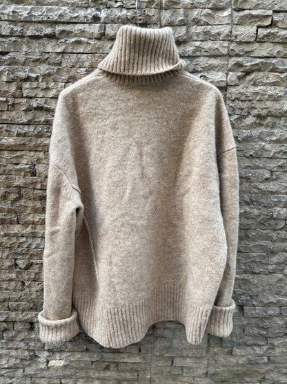 &OTHER STORIES, Jersey beige cuello vuelto lana