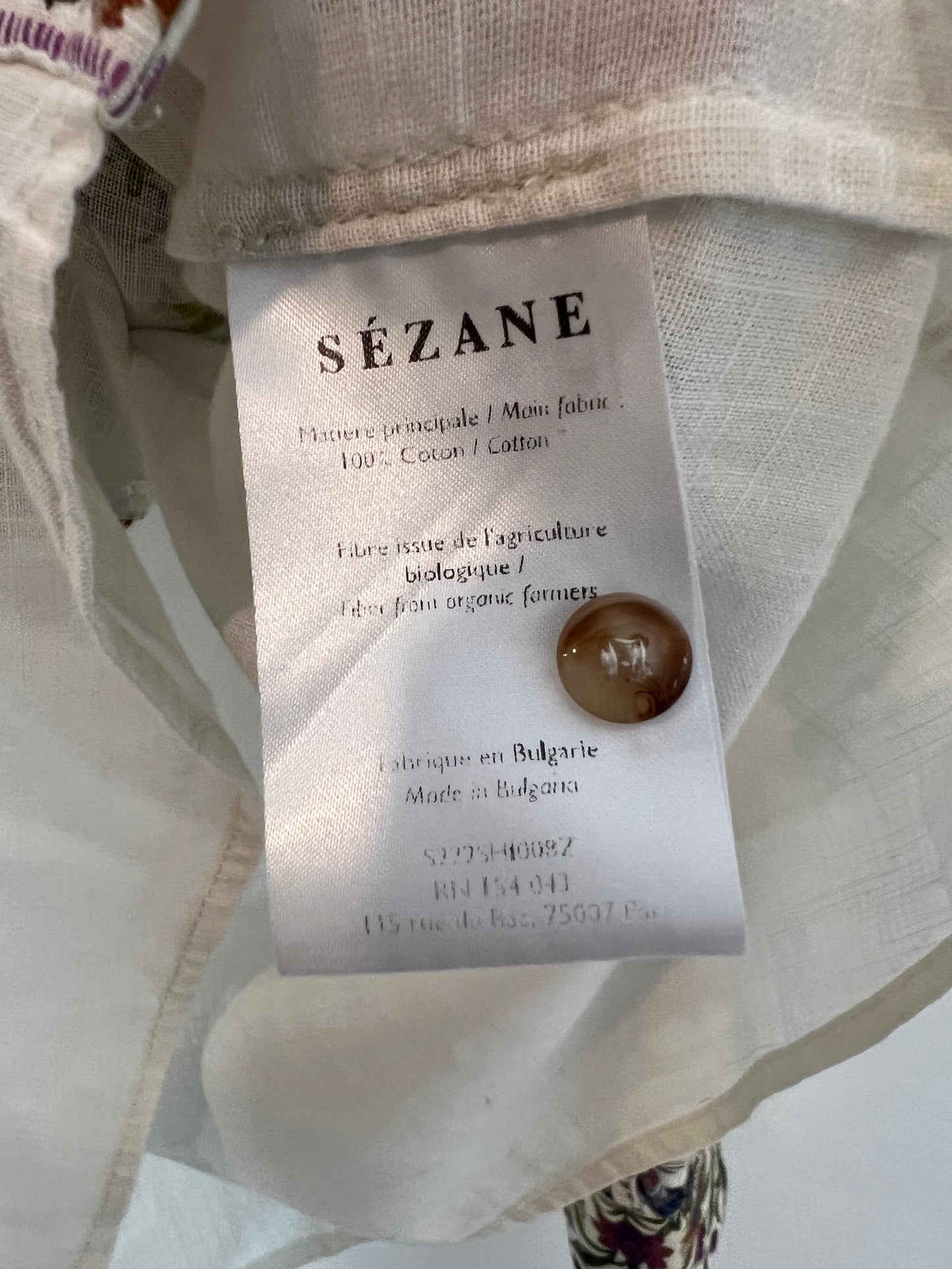 SEZANE. Burgundy floral blouse T.34