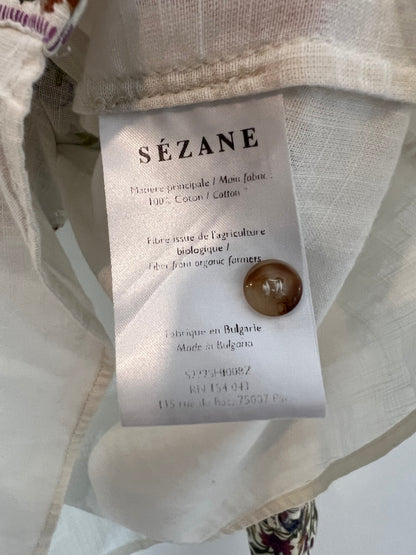 SEZANE. Burgundy floral blouse T.34