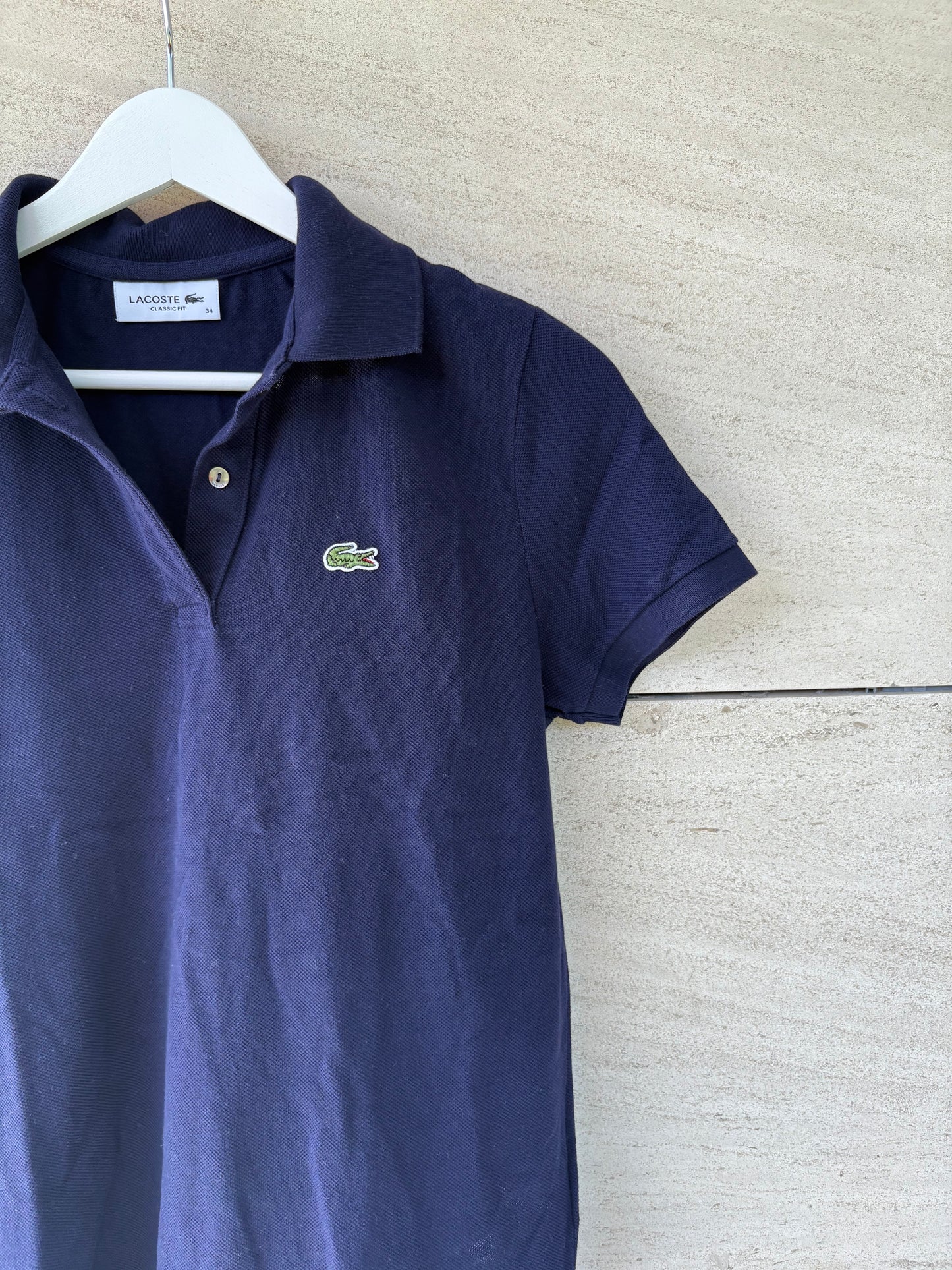 LACOSTE. Polo básico azul logo. T XS
