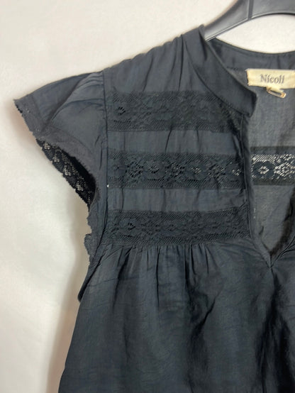 NICOLi. Blusa azul encaje. T S