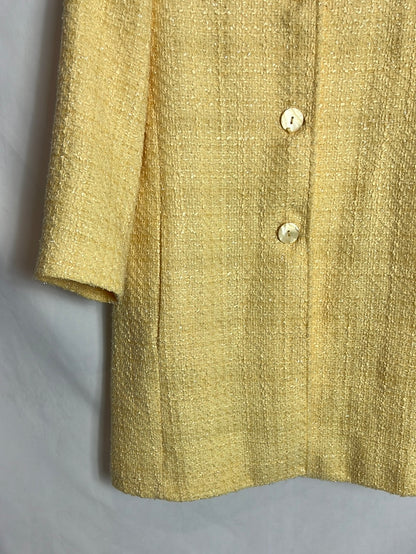 K-KOU MADRID. Abrigo amarillo tweed T.40