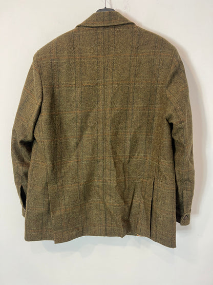 CANALEJAS. Blazer lana verde jaspeada. T 50(l)