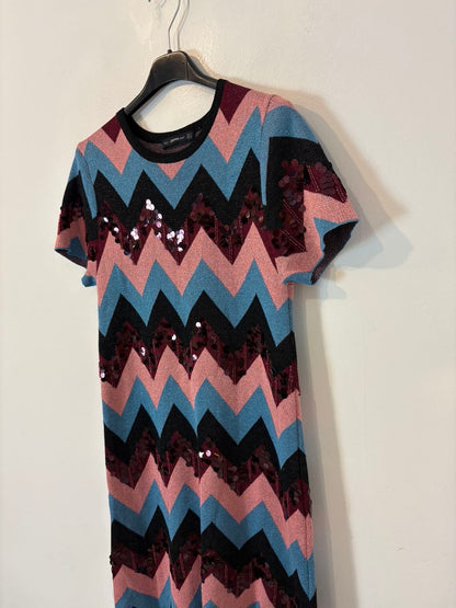 ZARA. Vestido corto zig zag lentejuelas
