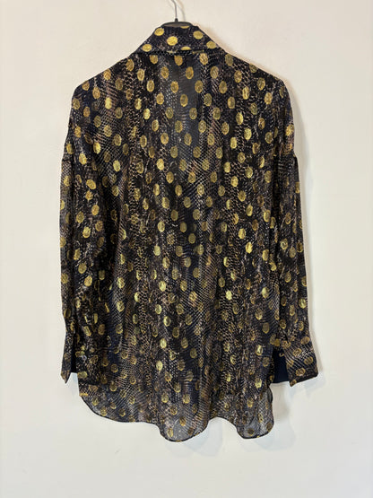 MASSIMO DUTTI. Blusa fluida dorados
