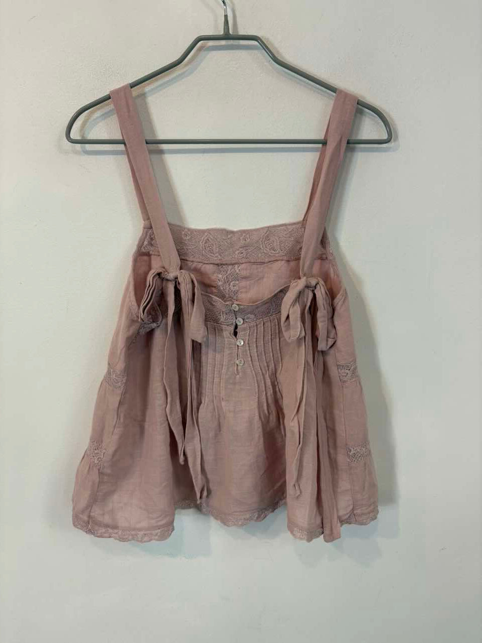 ZARA. Top malva encaje mezcla