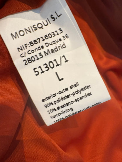 MONISQUI. Vestido largo  estampado fruncidos