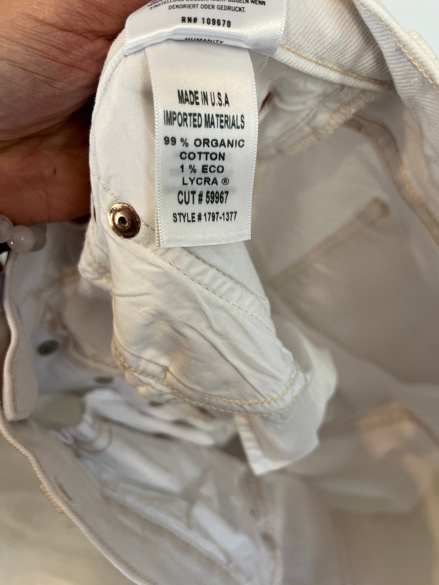 CITIZENS OF HUMANITY. Denim blanco recto abotonado rotos. T 30 (40)