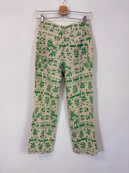 ZARA. Pantalón estampado con lino
