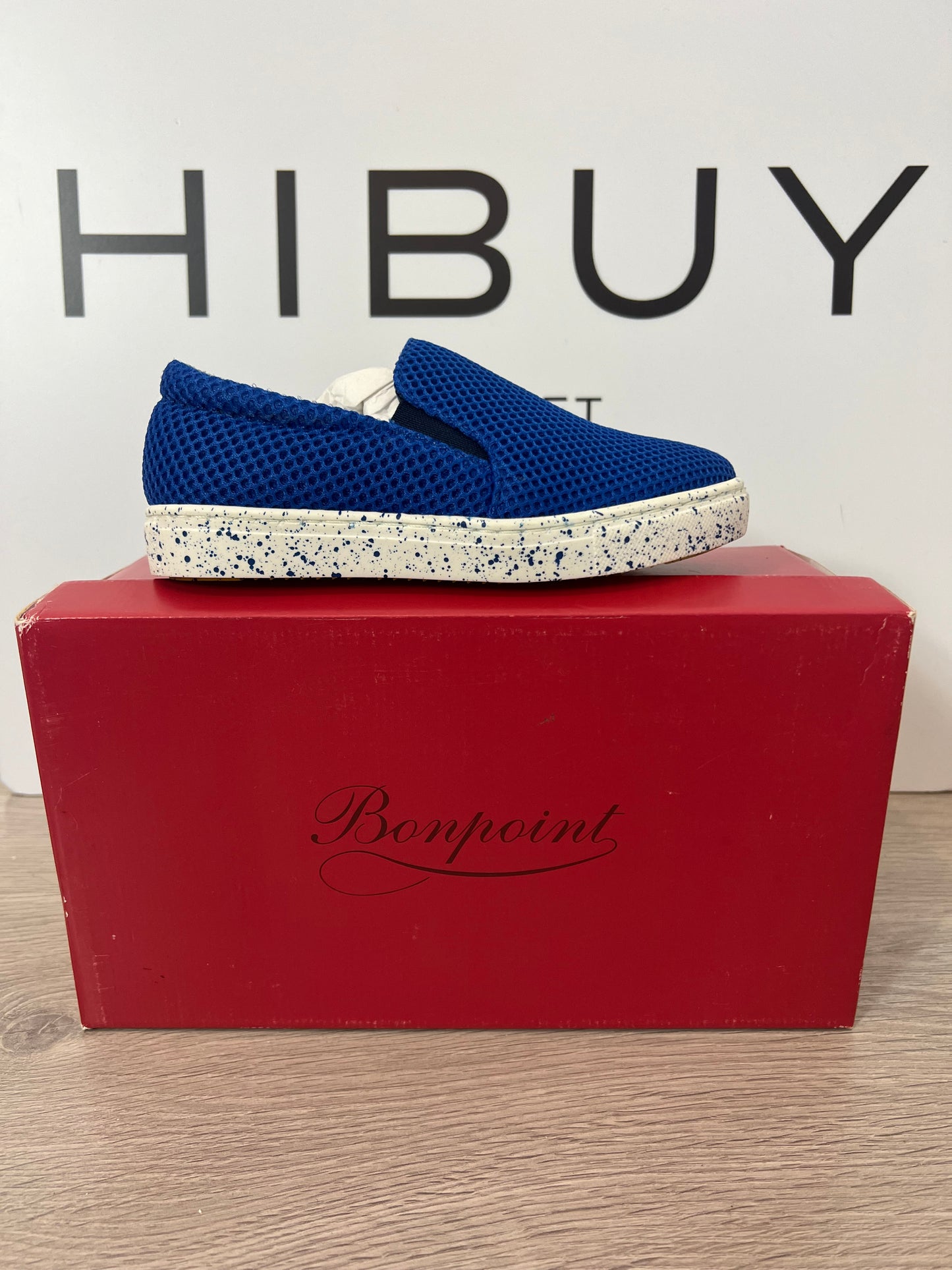 BONPOINT. Zapatilla niños textura azul klein. T 28