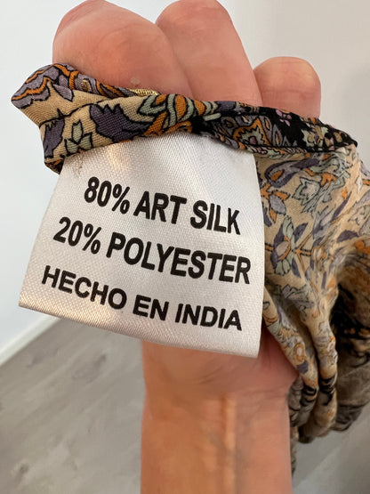 OTHERS. Black silk kimono/dress with gold details YOUR (s/m)