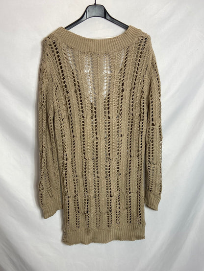 TRUCCO. Beige die-cut sweater S. U. (S)