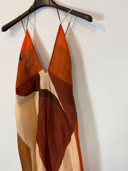 MASSIMO DUTTI. Vestido largo estampado geométrico