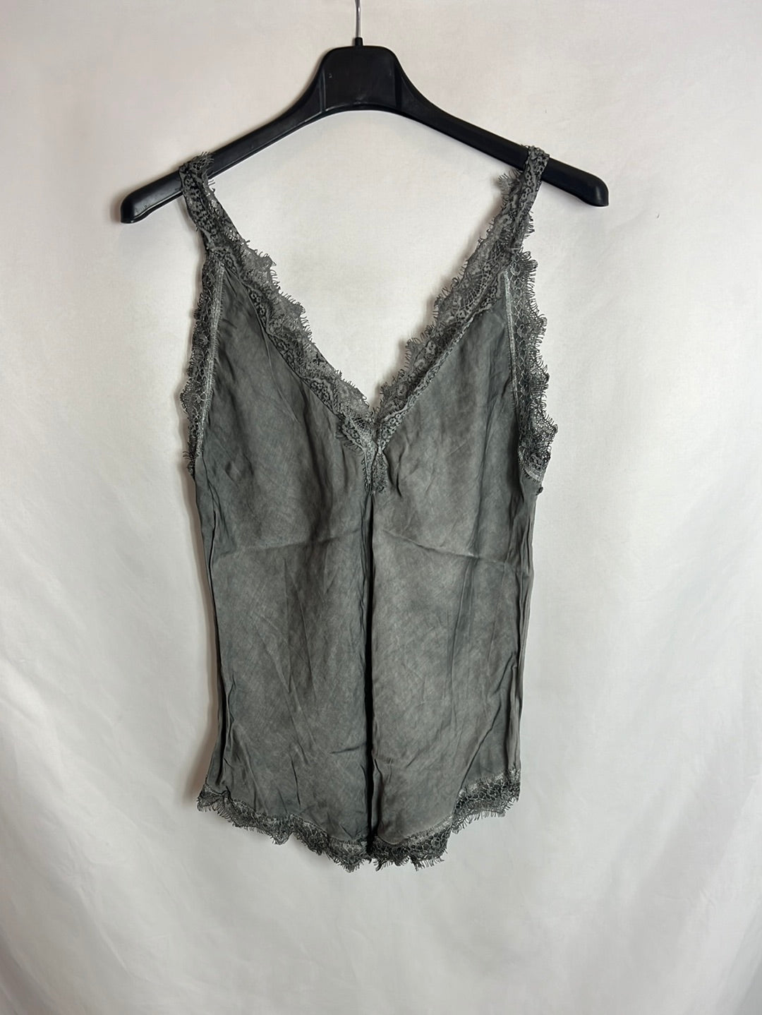 OTRAS. Top lencero gris. T S