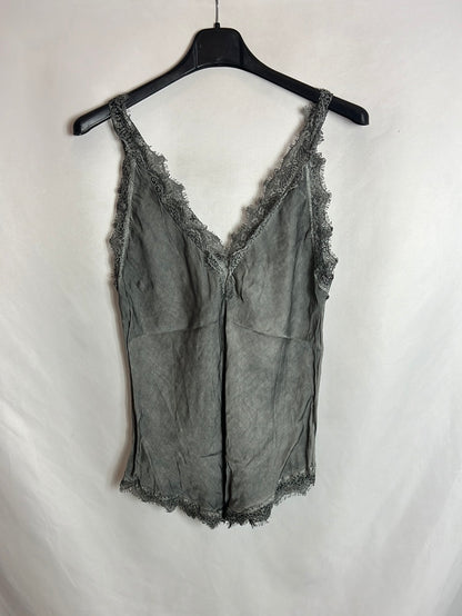OTRAS. Top lencero gris. T S